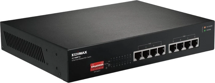 Edimax GS-10 Desktop Gigabit Switch, 8x RJ-45, 130W PoE+