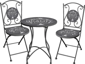 Garden Pleasure Royal Bistro-Set grau,   3-tlg.