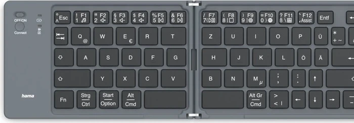 Hama Travel 450 Mini-Tastatur, schwarz, faltbar, Bluetooth, DE