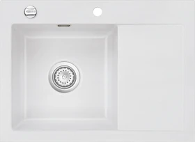 systemceram Mera 70 F Einbau Becken links mit Ablauffernbedienung satin