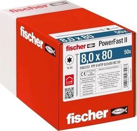 fischer PowerFast FPF II WTP T40 8x80 BC 50 Holzbauschraube, 8x80mm, 50 Stück