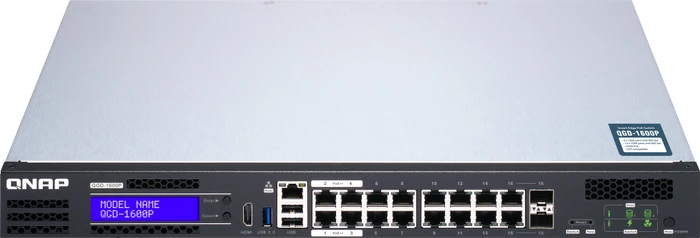 QNAP QGD-1600 Dual-System VM-Host & NAS Rackmount Gigabit Managed Switch, 16x RJ-45, 2x RJ-45/SFP, 370W PoE++
