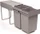 Quellmalz Double Man Deluxe Einbau Müllsammler 2x14l alugrau (72223060)