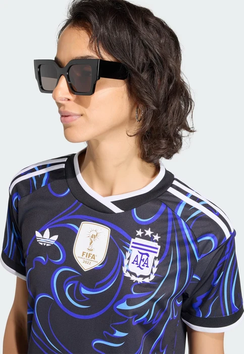adidas FIFA WM 2026 Argentinien Auswärtstrikot kurzarm black/lucid blue/blue burst (Damen)