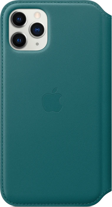 Apple Leder Folio Case für iPhone 11 Pro pfauenblau