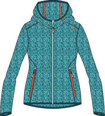 CMP Knit-Tech Meliert Fleece Jacke acqua/campari (Junior)