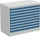 Treston Serie 130 Schubladenschrank, 9 Schubladen, lichtgrau/blau, Container