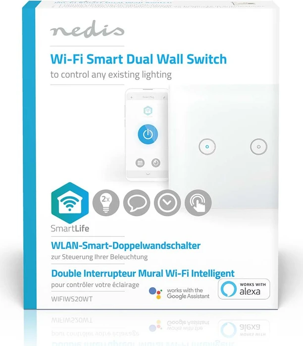 Nedis SmartLife WiFi-Wandschalter 2-fach