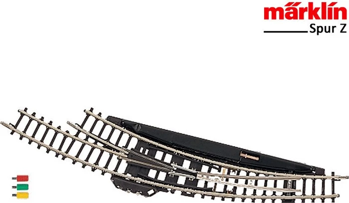 Märklin - Spur Z Gleis - elektrische Bogenweiche rechts R195mm