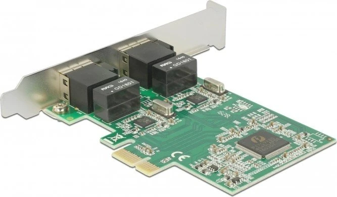 DeLOCK LAN-Adapter, 2x RJ-45, PCIe 1.1 x1