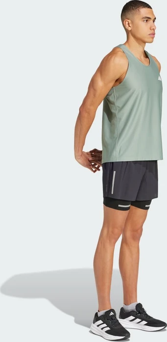 adidas Own The Run Laufshirt ärmellos silver green (Herren)