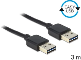 DeLOCK EASY-USB 2.0 Kabel, USB-A [Stecker] auf USB-A [Stecker], 3m (83462)