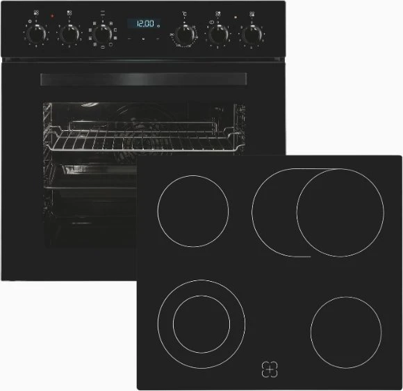 Exquisit EHE285-HBZ-020 Einbauherd-Set schwarz