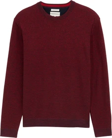 Tom Tailor Bio-Baumwolle Strickpullover samba red navy twotone (Herren)