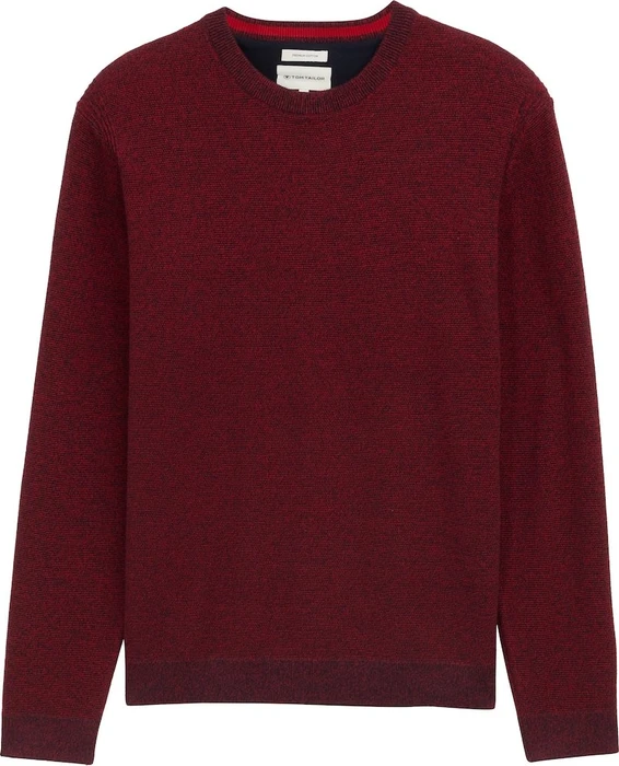 Tom Tailor Bio-Baumwolle Strickpullover samba red navy twotone (Herren)