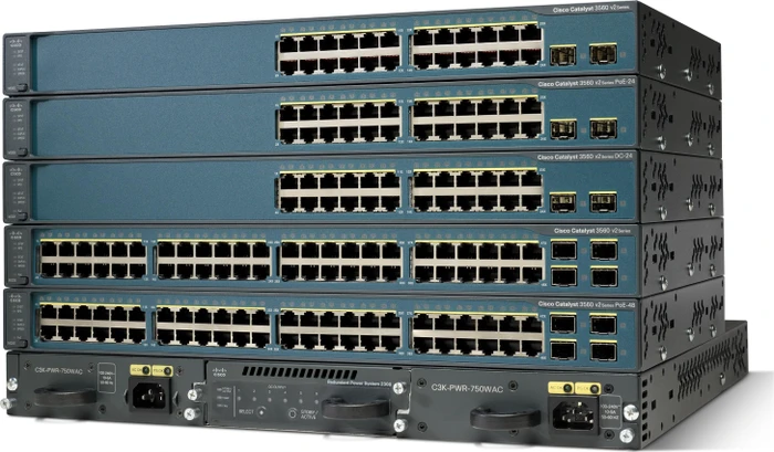 Cisco Catalyst 3560 V2 IP Services Rackmount Managed Switch, 48x RJ-45, 2x SFP, 370W PoE