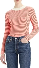 Levi's Crew Rib Strickpullover vanilla stripe/flame scarlet (Damen)