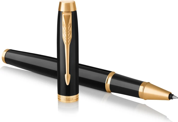 Parker IM Tintenroller (Mine) black lacquer/gold trim, Geschenkbox