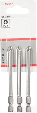 Bosch Professional Extra Hart Pozidriv Bit 1/4", PZ1x89mm, 3 Stück