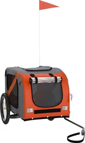 vidaXL Hunde 133.5x69cm Fahrradanhänger orange/schwarz