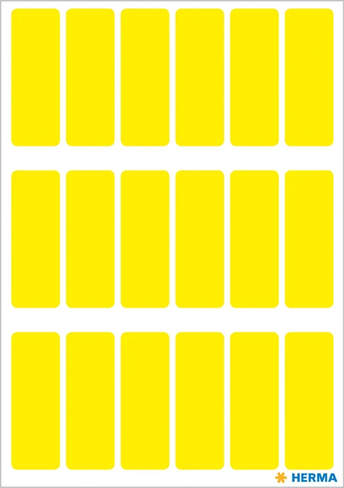 Herma Vielzwecketiketten, 12x34mm, gelb, 5 Blatt (90 Etiketten)