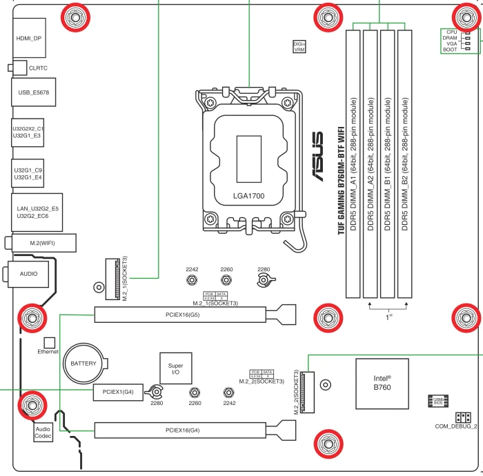 ASUS TUF Gaming B760M-BTF WIFI (Intel 1700)