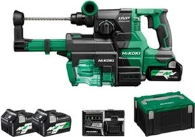 Hikoki DH3628DAWEZ Akku-Bohr-/Meißelhammer inkl. Koffer + 2 Akkus 2.5Ah + Absaugeinheit