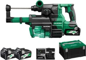 Hikoki DH3628DAWEZ Akku-Bohr-/Meißelhammer inkl. Koffer + 2 Akkus 2.5Ah + Absaugeinheit
