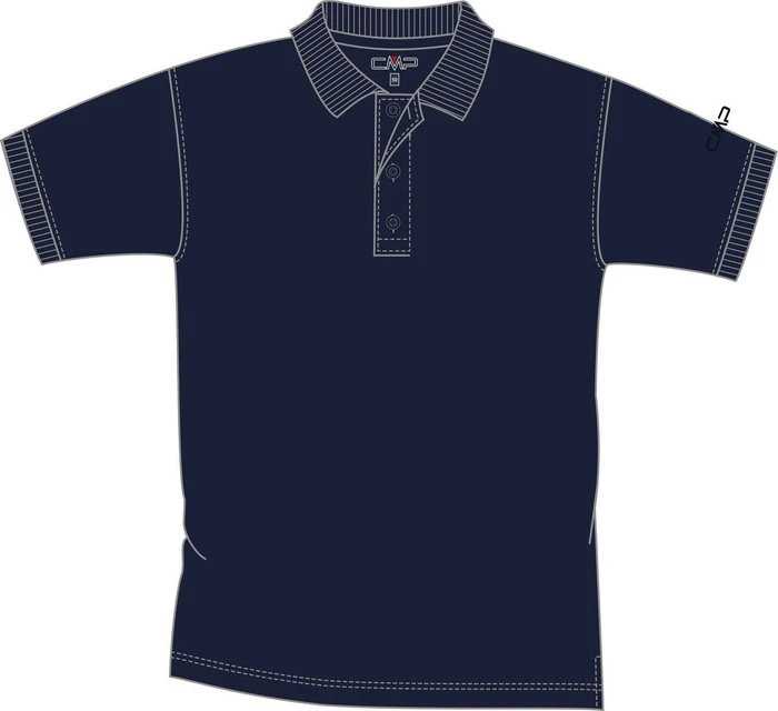 CMP Uni Pique Tactel Poloshirt kurzarm schwarz/blau (Herren)