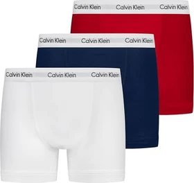 Calvin Klein Cotton Stretch 3er Boxer Briefs white/red ginger/pyro blue (Herren)