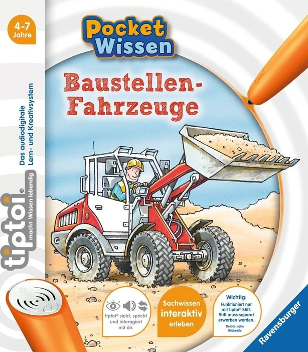 Ravensburger tiptoi Buch: Pocket Wissen: Baustellen-Fahrzeuge