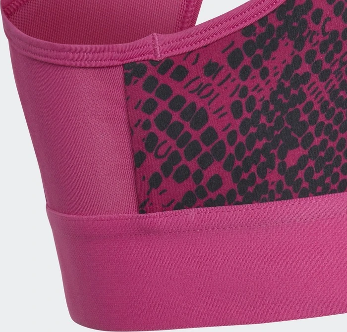 adidas Aeroready PowerReact Animal Print Padded Sport-BH semi lucid fuchsia/carbon/white (Junior)
