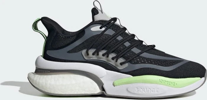 adidas Alphaboost V1 core black/charcoal solid grey/green spark