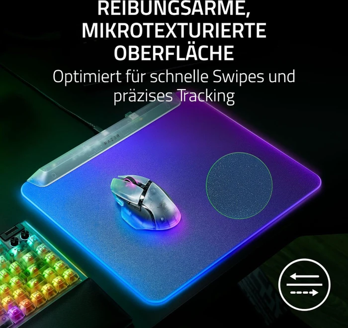 Razer Firefly V2 Pro - Fully Illuminated RGB Gaming Mouse Mat, Phantom White