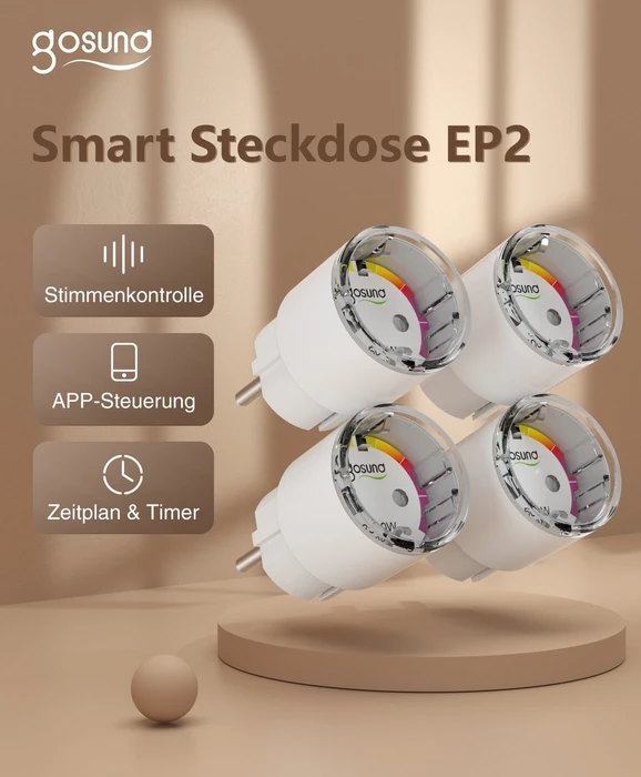 Gosund EP2, Smart-Steckdose, 4er-Pack