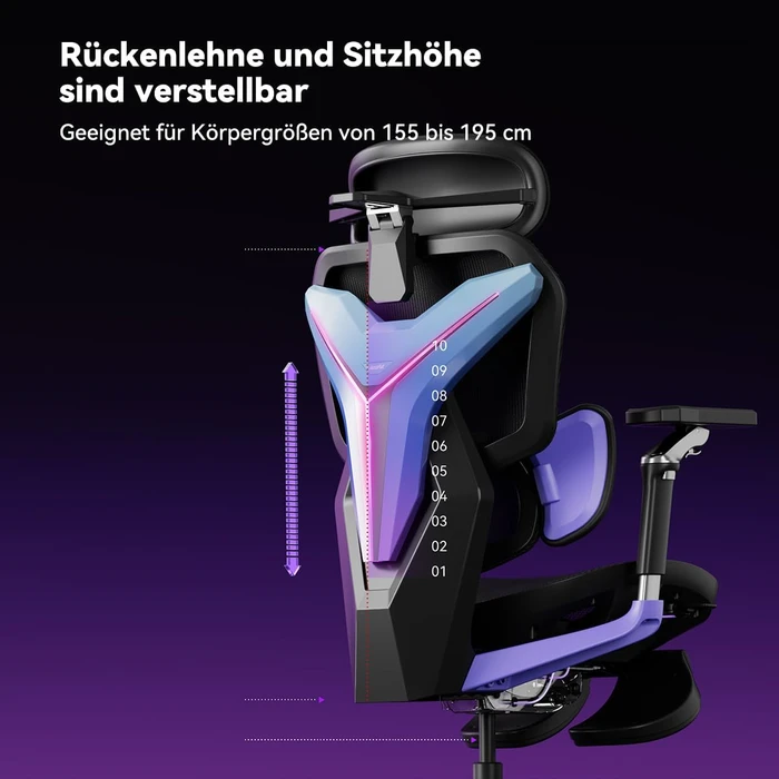 AutoFull G7 RGB Gamingstuhl, schwarz/violett