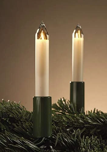 Hellum Lichterkette Schaftkerzen elfenbein LED 15x E10