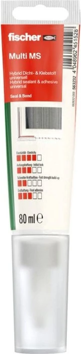 fischer Multi MS Bauklebstoff 1-Komponenten Montagekleber schwarz, 80ml