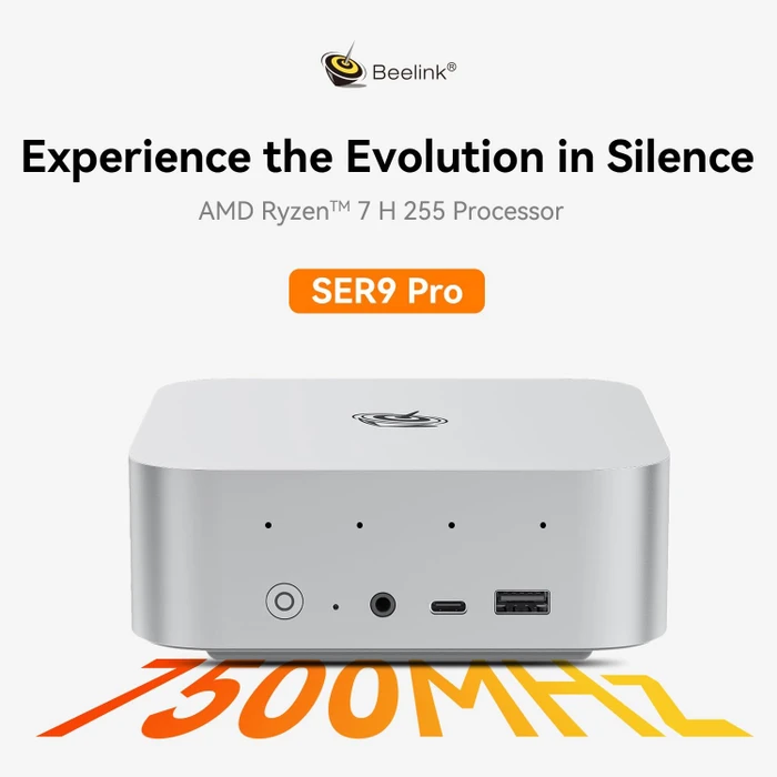 Beelink SER9 Pro, Frost Silver, Ryzen 7 255, 24GB RAM, 500GB SSD