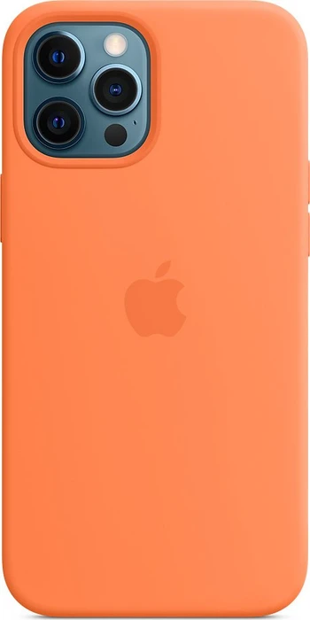 Apple Silikon Case mit MagSafe für iPhone 12 Pro Max Kumquat