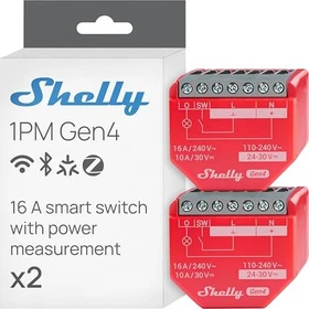 Shelly 1PM Gen4, 1-Kanal, 16A, Unterputz, Schaltaktor, 2er-Pack