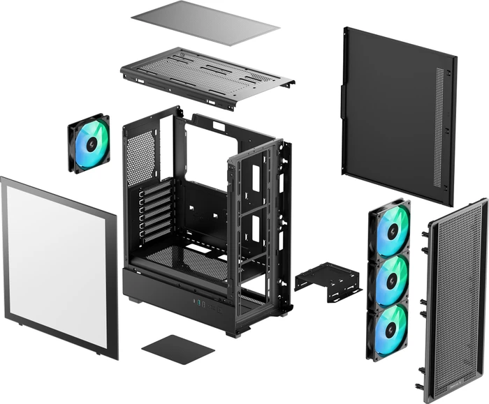 DeepCool CC550 4F, schwarz, Glasfenster