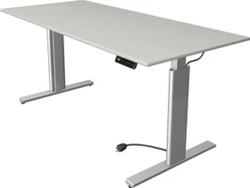 Kerkmann Move 3 elektrisch höhenverstellbarer Sitz-Steh-Schreibtisch 180x80cm grau/silber
