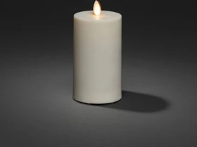 Konstsmide Echtwachskerze 18cm cremeweiß LED 1x warmweiß, 1 Stück