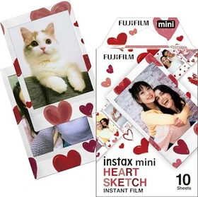 Fujifilm instax mini Sofortbildfilm Heart Sketch, 10 Aufnahmen