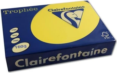 Clairefontaine Trophée Universalpapier matt kanariengelb, A4, 160g/m², 250 Blatt