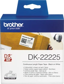 Brother Endlosetiketten DK-22225, 38mm, 30.5m, weiß/schwarz