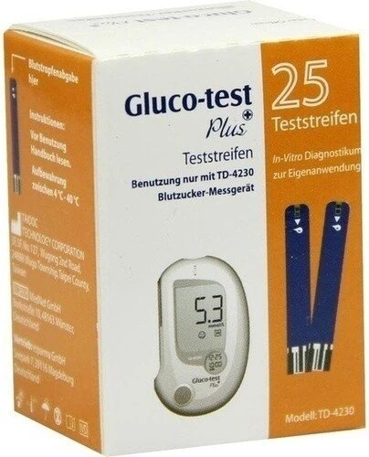 Aristo Pharma Gluco-Test Plus Blutzucker-Teststreifen, 25 Stück