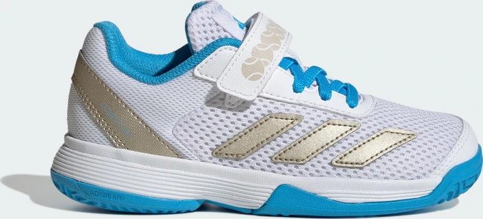 adidas Courtflash Hook-and-Loop cloud white/cyber metallic/lucid aquamarine (Junior)