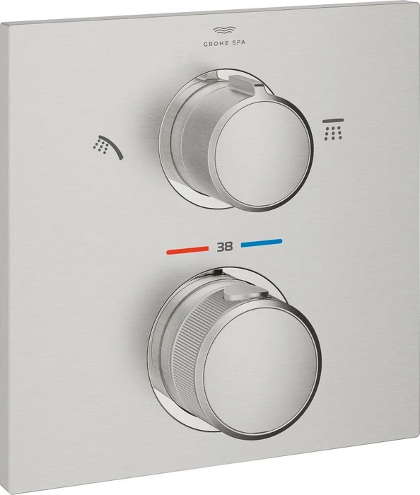 Grohe Allure Thermostat-Brausebatterie mit integrierter 2-Wege-Umstellung supersteel